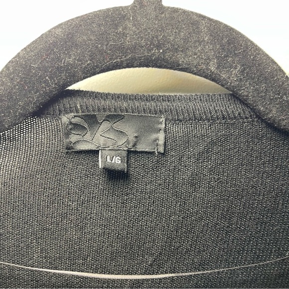 Hudson’s Bay Black Draped Open Cardigan Sweater Women’s minimalist layering in L - Picture 5 of 8